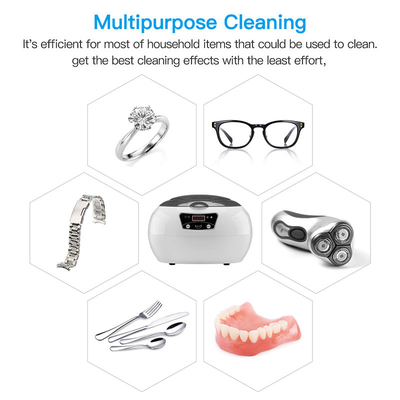 protesi dentarie degli occhiali di Mini Ultrasonic Cleaner Portable For della famiglia 600ml